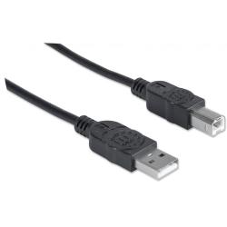 Kabel Manhattan USB 2.0 AM-BM do drukarki, ekaranowany 1m...