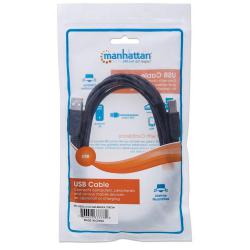 Kabel Manhattan USB 2.0 AM-BM do drukarki, ekaranowany 1m czarny