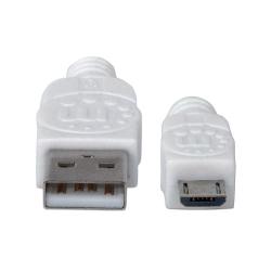 Kabel Manhattan USB-A / MicroUSB-B M/M 1,8m biały