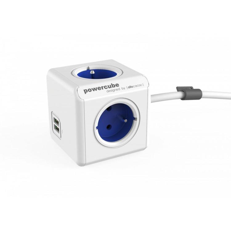 Listwa zasilająca PowerCube Extended USB 1,5m 2402BL/FREUPC Niebieska