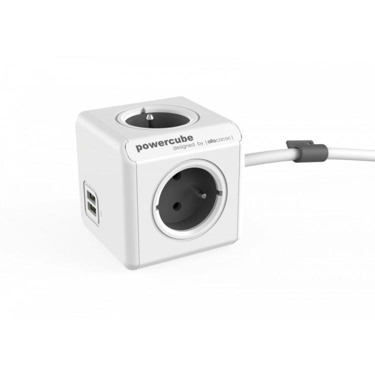 Listwa zasilająca PowerCube Extended USB 1,5m 2402GY/FREUPC Szara