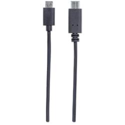 Kabel Manhattan USB-C / MicroUSB M/M 1m czarny