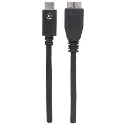 Kabel Manhattan USB-C 3.1 / MicroUSB-B 3.0 M/M 1m czarny