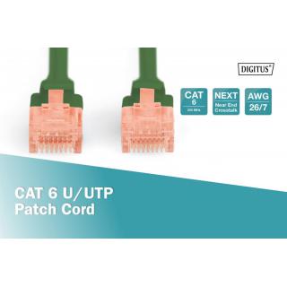 Patch cord U/UTP kat.6 PVC 0,5m Zielony