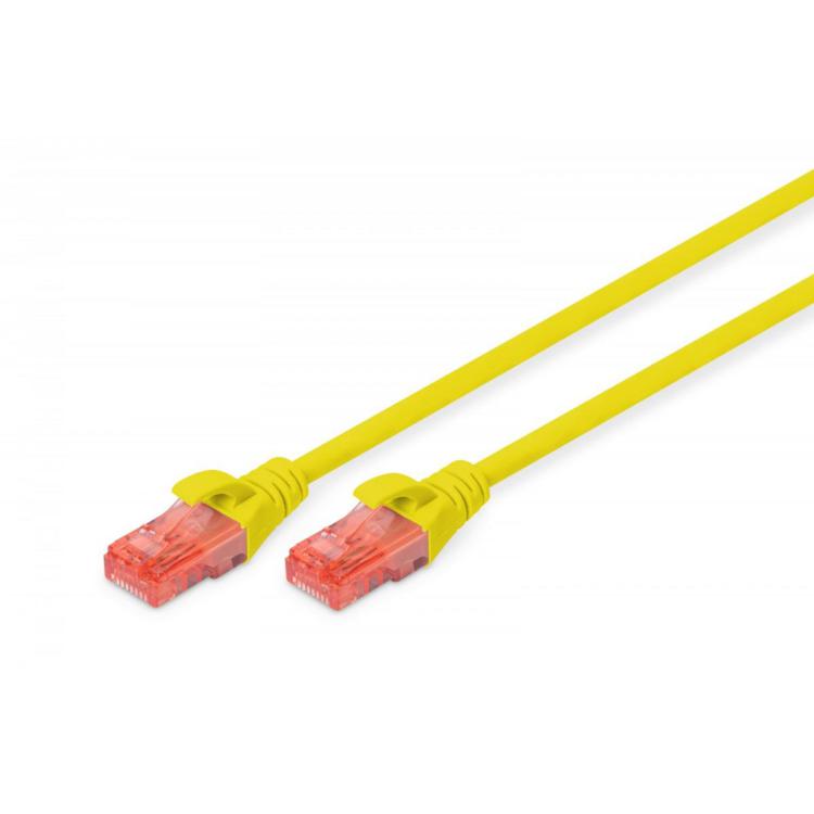 Patch cord U/UTP kat.6 PVC 0,5m Żółty