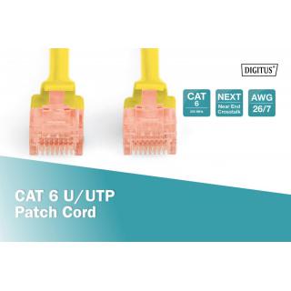 Patch cord U/UTP kat.6 PVC 0,5m Żółty