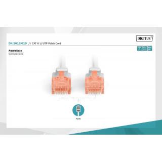 Patch cord U/UTP kat.6 PVC 1m szary