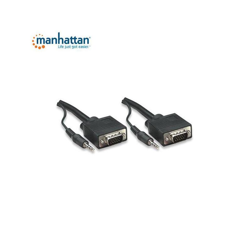 Kabel Manhattan SVGA 15 M/15 M, + audio 10m, czarny