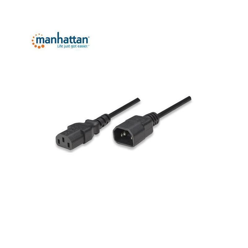 Kabel przedłużający kabla zasilania Manhattan C14 na C13 M/F 1,8m, czarny