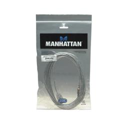 Kabel USB Manhattan USB 2.0 A-A M/F, 3m, srebrny