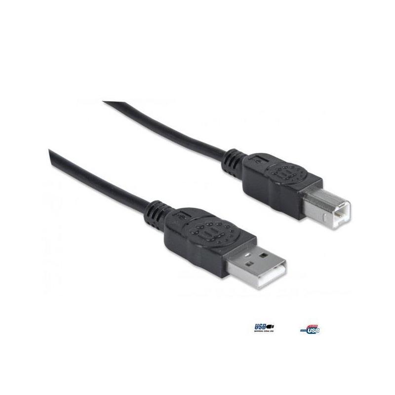 Kabel Manhattan USB 2.0 A-B M/M, 3m, czarny