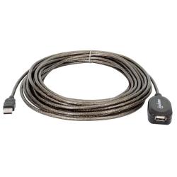 Kabel Manhattan przedłużacz USB 2.0 A-A M/F aktywny, 10m, czarny