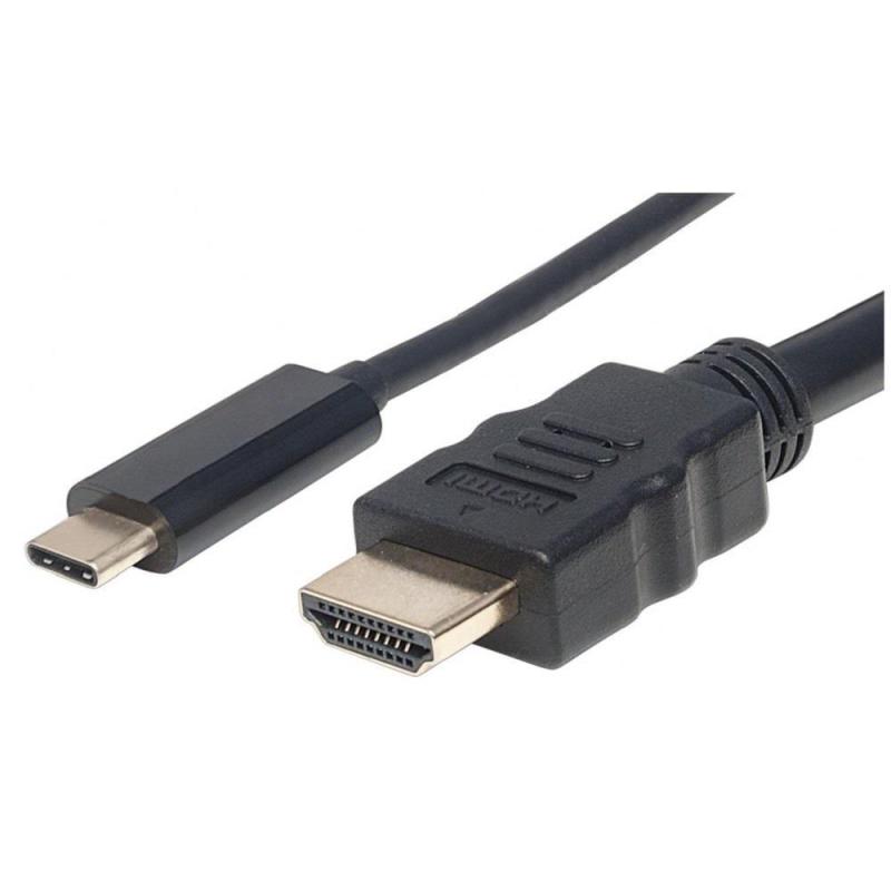 Kabel adapter Manhattan USB-C / HDMI 4K30Hz DP Alt Mode 1m czarny