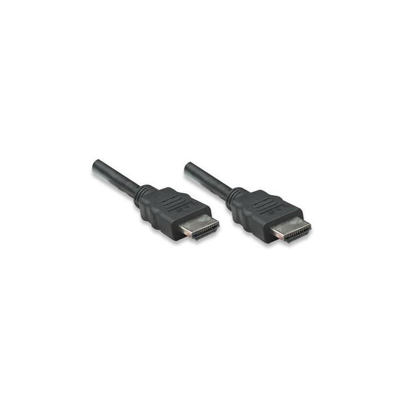 Kabel Manhattan HDMI/HDMI M/M 1.4 Ethernet, niklowane złącza, 10m, czarny