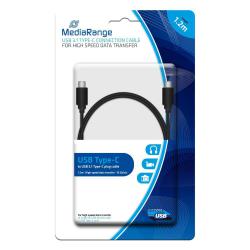 Kabel USB 3.0 MediaRange MRCS161 Typ-C/Typ-C 1.2m, czarny