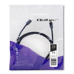 Kabel USB Qoltec 2.0 typ C męski | USB 2.0 typ C męski | 2m | Czarny