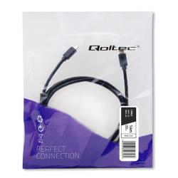 Kabel USB Qoltec 2.0 typ C męski | USB 2.0 typ C męski | 1.4m | Czarny