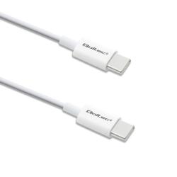 Kabel USB Qoltec 2.0 typ C | USB 2.0 typ C 60W | QC 3.0 | PD | 1m | Biały