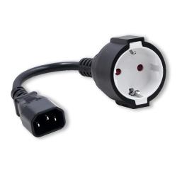 Kabel adapter Qoltec IEC 320 C14 / SCHUKO | 0,15m