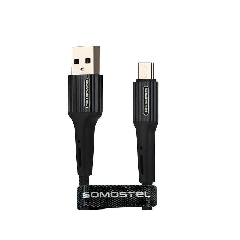 Kabel Somostel SMS-BW06 micro USB 3.6A Quick Charger QC 3.0 1m Powerline czarny