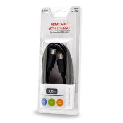 Kabel HDMI Savio CL-06 3m, czarny, złote końcówki, v1.4 high