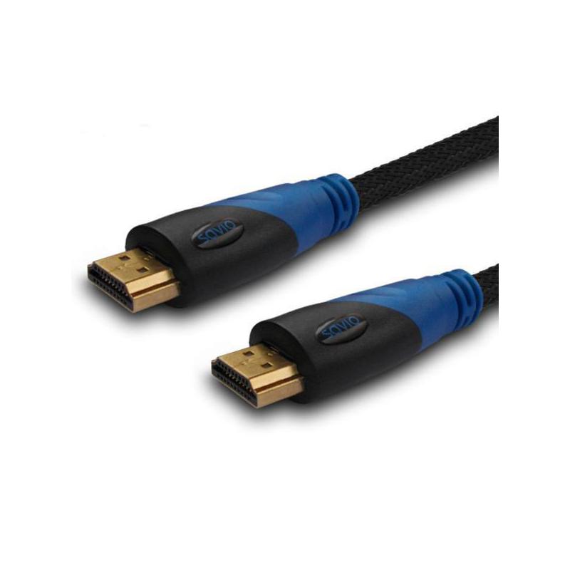 Kabel HDMI Savio CL-07 3m, oplot nylonowy, złote końcówki, v1.4 high speed