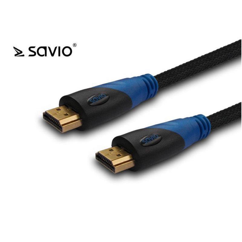 Kabel HDMI Savio CL-49 5m, oplot nylonowy, złote końcówki