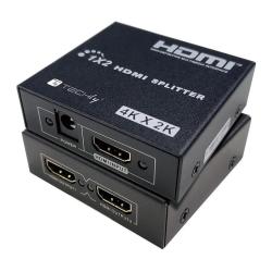 Rozdzielacz / Splitter Techly HDMI 1x2 4K30Hz Aktywny