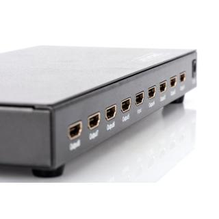 Rozdzielacz/Splitter HDMI 8-portowy, 1080p 60Hz FHD 3D, HDCP 1.2, audio