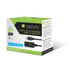 Kabel / Przedłużacz Techly Aktywny USB 2.0 A-A M/F 5m Czarny