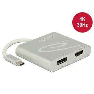 Rozdzielacz USB-C - HDMI + DisplayPort czarny