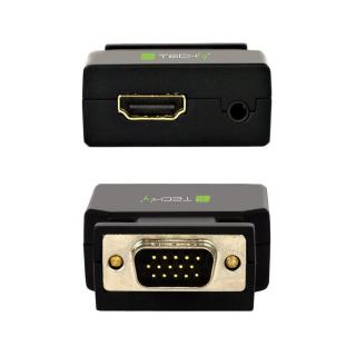 Konwerter adapter VGA + 3,5mm audio na HDMI M/F