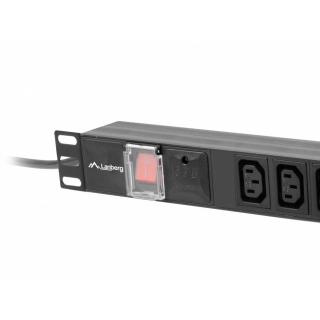 Listwa zasilająca Rack PDU 19 cali 1U 10A 10X IEC C13 2m C14 czarna