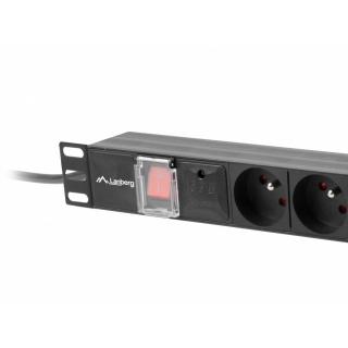 Listwa zasilająca Rack PDU 19" 1U 10A 7X 230V PL 2m czarna C14