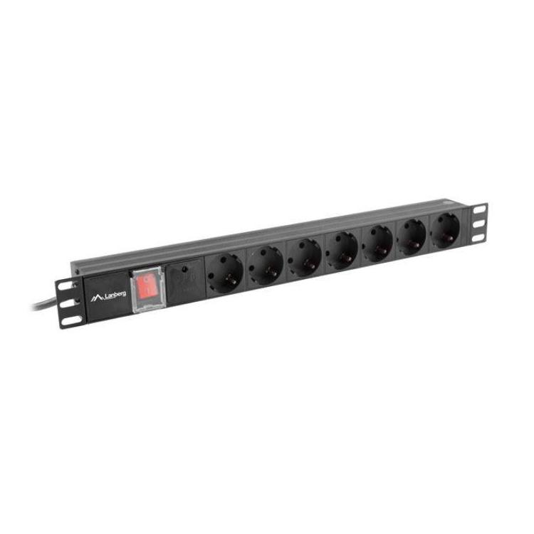 Listwa zasilająca Rack PDU 19" 1U 10A 7X SCHUKO 2m czarny C14