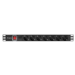 Listwa zasilająca Rack PDU 19" 1U 10A 7X SCHUKO 2m czarny C14