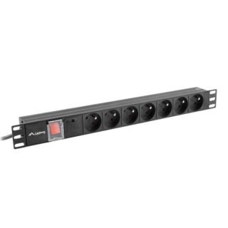 Listwa zasilająca Rack PDU 19" 1U 16A 7X 230V PL 2m czarna