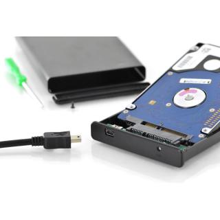 Obudowa zewnętrzna USB 2.0 na dysk SSD/HDD 2.5" SATA II, 9.5/7.5mm, aluminiowa