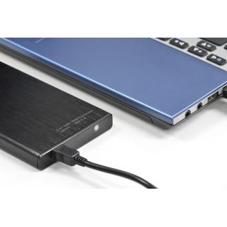 Obudowa zewnętrzna USB 2.0 na dysk SSD/HDD 2.5" SATA II, 9.5/7.5mm, aluminiowa