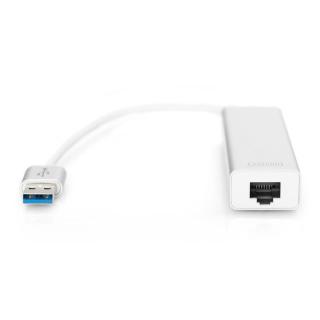 HUB/Koncentrator 3-portowy USB 3.0 SuperSpeed z Gigabit LAN adapter, aluminium