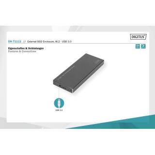 Obudowa zewnętrzna USB 3.0 na dysk SSD M2 (NGFF) SATA III, 80/60/42/30mm, aluminiowa