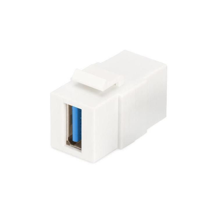 Moduł Keystone USB 3.0, łącznik do gniazd i pustych paneli, żeński/żeński, Biały