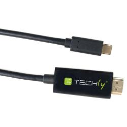 Kabel/Adapter Techly USB-C / HDMI 4K-60Hz DP Alt Mode 2m czarny