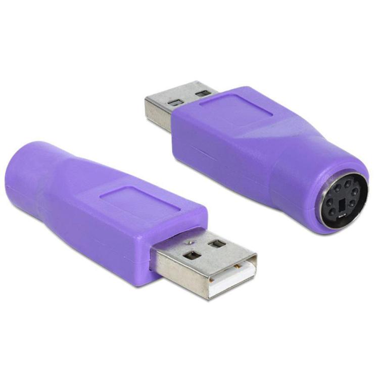 Adapter USB - PS/2 fioletowy