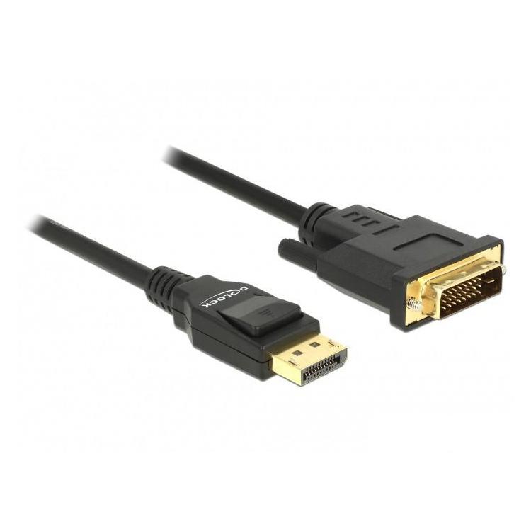 Kabel DisplayPort v1.2A - DVI-D (24+1) M/M 2M czarny