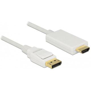 Kabel DisplayPort v1.2A - HDMI M/M 4K 1M biały Premium