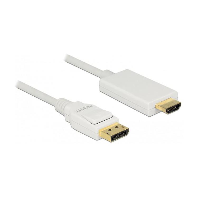 Kabel DisplayPort v1.2A - HDMI M/M 4K 1M biały Premium