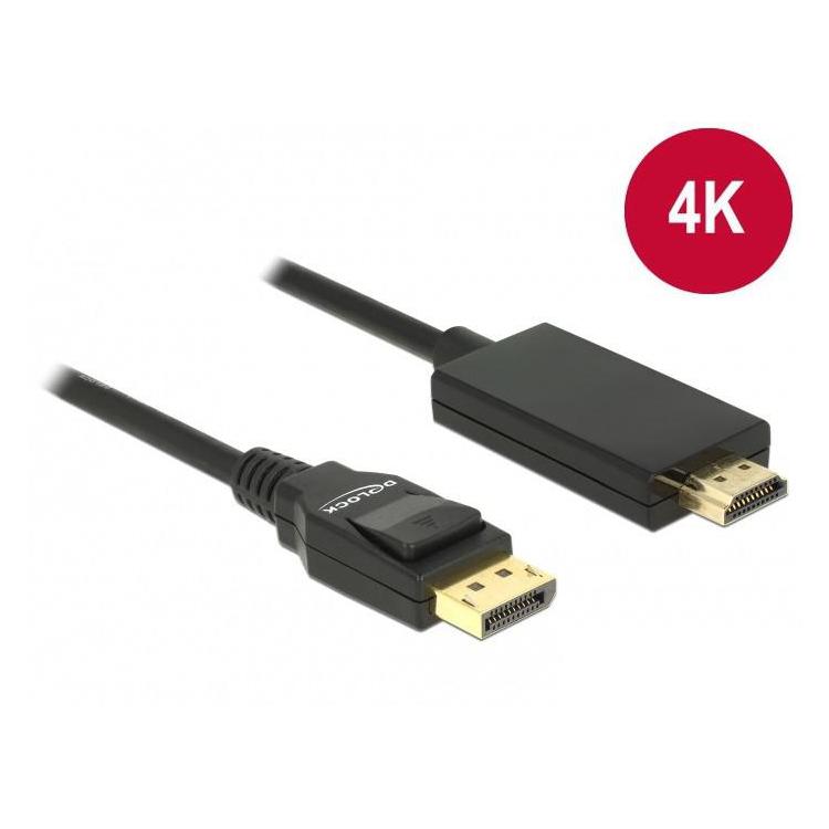 Kabel DisplayPort v1.2A - HDMI M/M 4K 2M czarny Premium