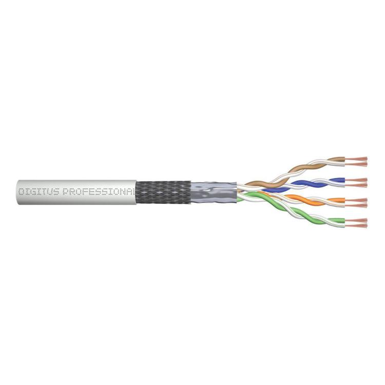 Kabel teleinformatyczny patchcordowy kat.5e, SF/UTP, linka, AWG 26/7, PVC, 100m, szary, karton