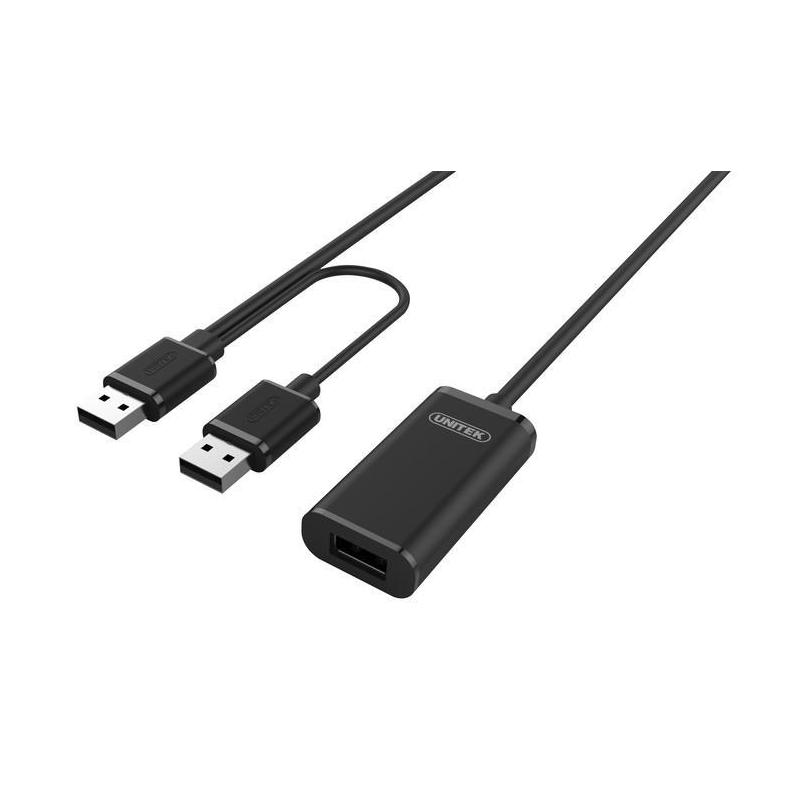 Przedłużacz USB 2.0 Unitek Y-278 AM-AF, 10m, z dodatkowym zasilaniem